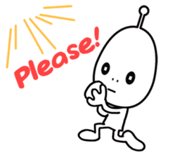 Alien boy in UFO-novice country Japan. sticker #4144296