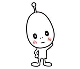 Alien boy in UFO-novice country Japan. sticker #4144297
