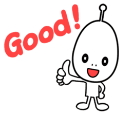 Alien boy in UFO-novice country Japan. sticker #4144301