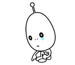 Alien boy in UFO-novice country Japan. sticker #4144305