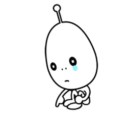 Alien boy in UFO-novice country Japan. sticker #4144305