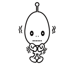 Alien boy in UFO-novice country Japan. sticker #4144306