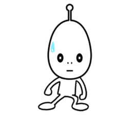 Alien boy in UFO-novice country Japan. sticker #4144308