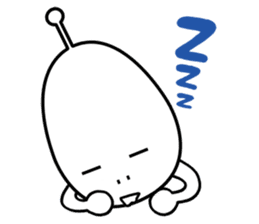 Alien boy in UFO-novice country Japan. sticker #4144310