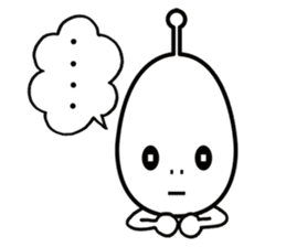 Alien boy in UFO-novice country Japan. sticker #4144311