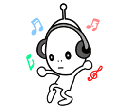Alien boy in UFO-novice country Japan. sticker #4144316