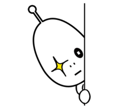 Alien boy in UFO-novice country Japan. sticker #4144318