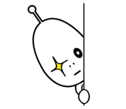 Alien boy in UFO-novice country Japan. sticker #4144318