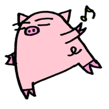 pig with japanese comment sticker #4147244