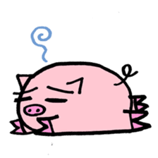 pig with japanese comment sticker #4147248