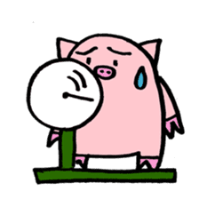 pig with japanese comment sticker #4147264
