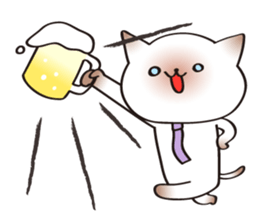 Siamese cat of the purple tie sticker #4149260
