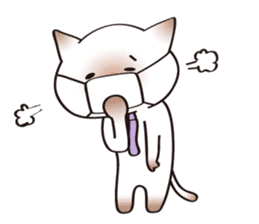 Siamese cat of the purple tie sticker #4149277