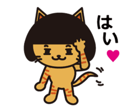 Everyday wig cat sticker #4149654