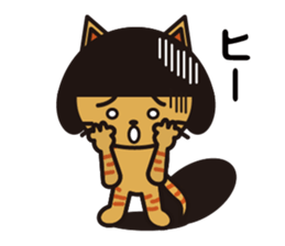 Everyday wig cat sticker #4149656
