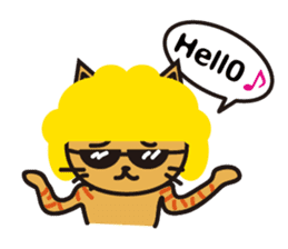 Everyday wig cat sticker #4149660
