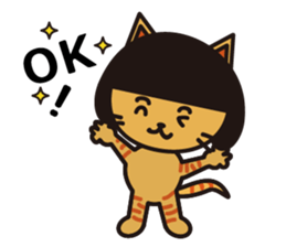 Everyday wig cat sticker #4149668