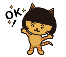 Everyday wig cat sticker #4149668