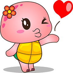 Pika, the pink turtle