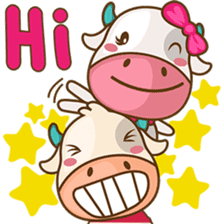 Moobee & Mira the cow in love sticker #4150520