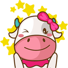 Moobee & Mira the cow in love sticker #4150523