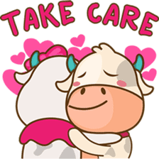 Moobee & Mira the cow in love sticker #4150524