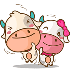 Moobee & Mira the cow in love sticker #4150525