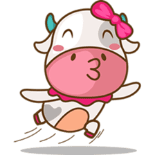Moobee & Mira the cow in love sticker #4150526