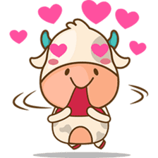 Moobee & Mira the cow in love sticker #4150527