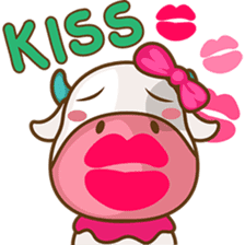 Moobee & Mira the cow in love sticker #4150528