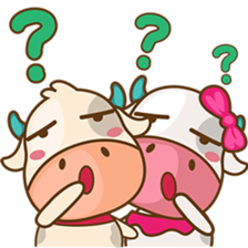 Moobee & Mira the cow in love sticker #4150530