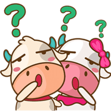 Moobee & Mira the cow in love sticker #4150530