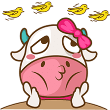 Moobee & Mira the cow in love sticker #4150532