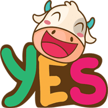 Moobee & Mira the cow in love sticker #4150534