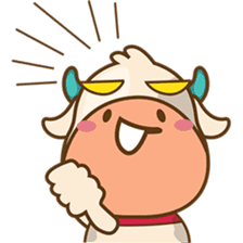 Moobee & Mira the cow in love sticker #4150536