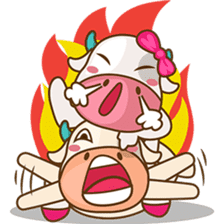 Moobee & Mira the cow in love sticker #4150537