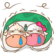 Moobee & Mira the cow in love sticker #4150538