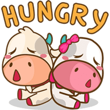 Moobee & Mira the cow in love sticker #4150540