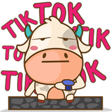 Moobee & Mira the cow in love sticker #4150541