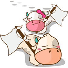 Moobee & Mira the cow in love sticker #4150542