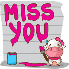 Moobee & Mira the cow in love sticker #4150544