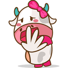 Moobee & Mira the cow in love sticker #4150545