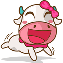 Moobee & Mira the cow in love sticker #4150548