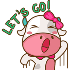 Moobee & Mira the cow in love sticker #4150553