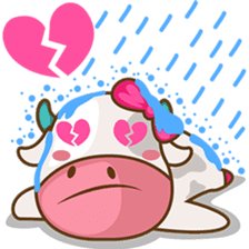 Moobee & Mira the cow in love sticker #4150555