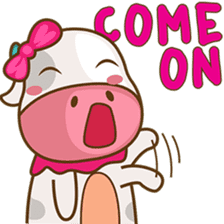 Moobee & Mira the cow in love sticker #4150557