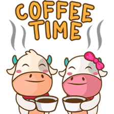 Moobee & Mira the cow in love sticker #4150558