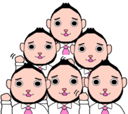 Beard cat office worker sticker #4151571