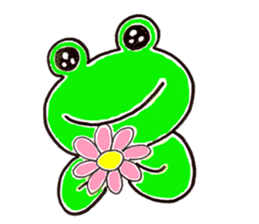 The playful and cute frog sticker #4152033