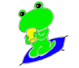 The playful and cute frog sticker #4152047